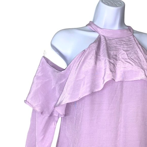 L'Academie by Revolve Blouse Cold Shoulder Purple - Picture 3 of 8